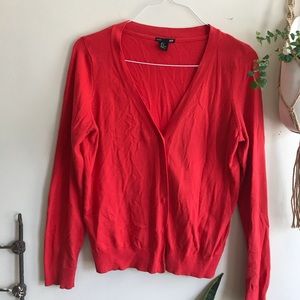 H&M red cardigan